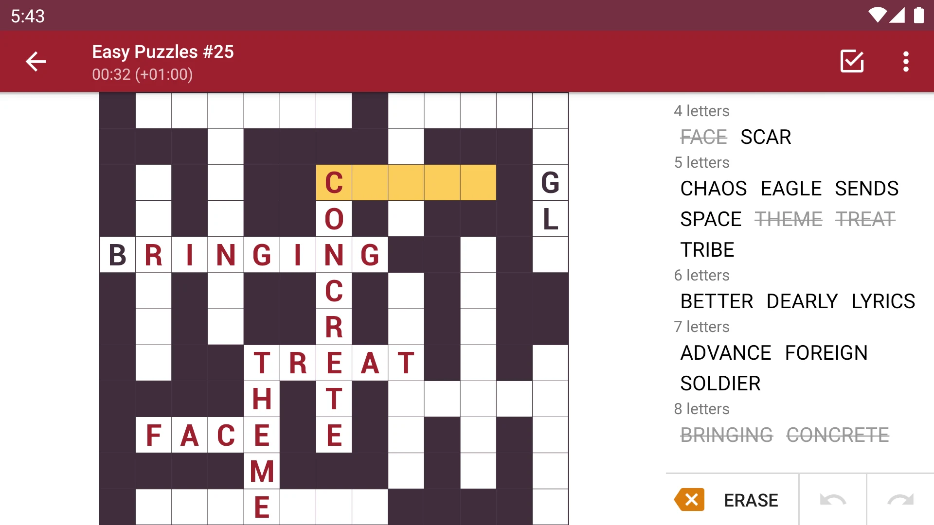 Fill-In Crosswords screenshot